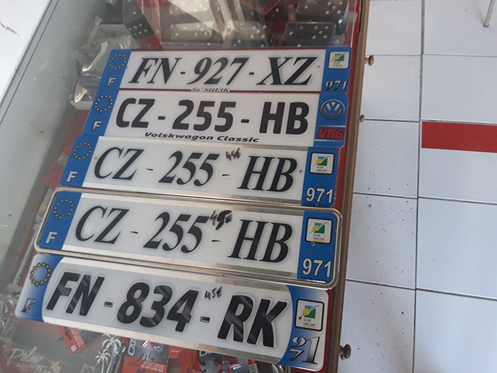 Fabrication plaques d'immatriculation Guadeloupe